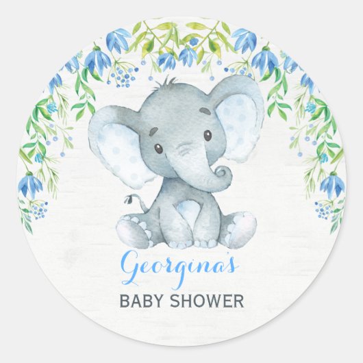 Boy Elephant danke Ihnen Sticker Baby Duwer Favori (Vorderseite)