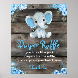 Boy Elephant Diaper Raffle Baby Duschgel Spielzeic Poster