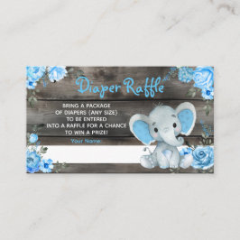 Boy Elephant Diaper Raffle Baby Duschkarte Platzkarte