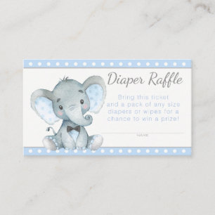 Boy Elephant Diaper Raffles Tickets Begleitkarte