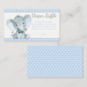 Boy Elephant Diaper Raffles Tickets Begleitkarte (Vorne/Hinten)