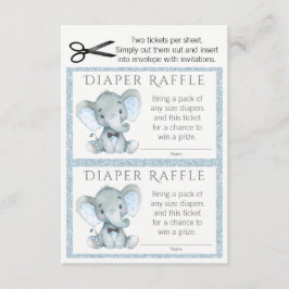 Boy Elephant Diaper Raffles Tickets Begleitkarte