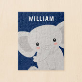 Boy Elephant Navy Personalisierten Kinder Puzzle