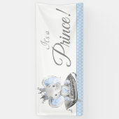 Boy Elephant Prince Baby Shower Banners Banner (Vertikal)