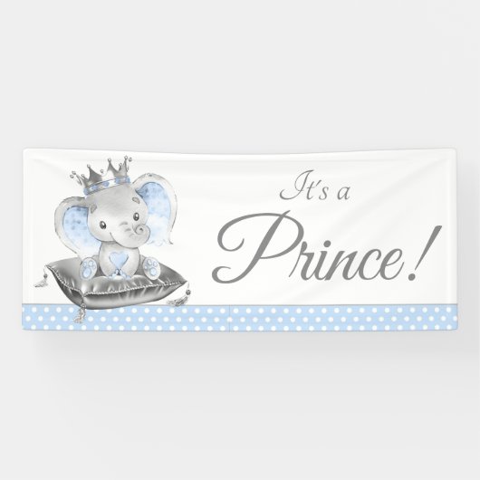 Boy Elephant Prince Baby Shower Banners Banner (Horizontal)