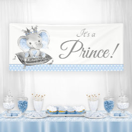 Boy Elephant Prince Baby Shower Banners Banner