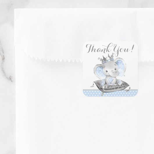 Boy Elephant Prince Baby Shower Stickers