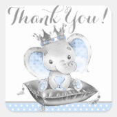 Boy Elephant Prince Baby Shower Stickers (Vorderseite)