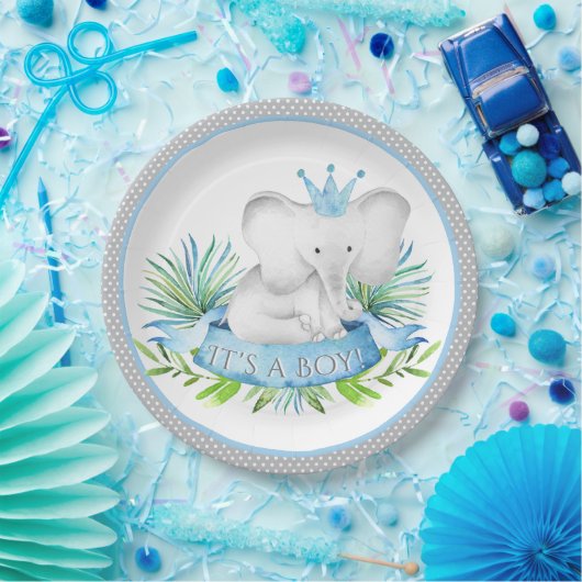 Boy Elephant Prince Baby Shower Teller (Party)