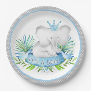 Boy Elephant Prince Baby Shower Teller