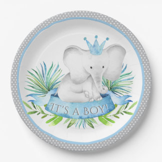 Boy Elephant Prince Baby Shower Teller