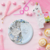 Boy Elephant Prince Babydusche Papierplatte Pappteller (Party)
