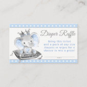 Boy Elephant Prince Diaper Raffle Tickets Begleitkarte (Vorderseite)