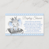 Boy Elephant Prince Display Dusche Begleitkarte (Vorderseite)