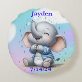 Boy Elephant Rundes Kissen (Rückseite)