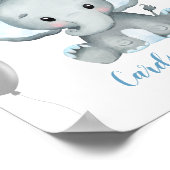 Boy Elephant Watercolor Babydusche Geschenke Poster (Ecke)