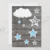 Boy Elephants Kinderdusche Einladung rustikales Mo (Rückseite)