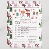 Boy Elf | Kinder Weihnachts-Elf-Berichtskarte (Vorne/Hinten)