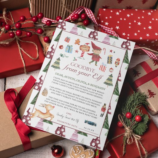 Boy Elf | Kinder Weihnachtself Auf Wiedersehen Let Einladung