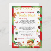Boy Elf Letter Christmas/Holiday Einladung (Vorne/Hinten)