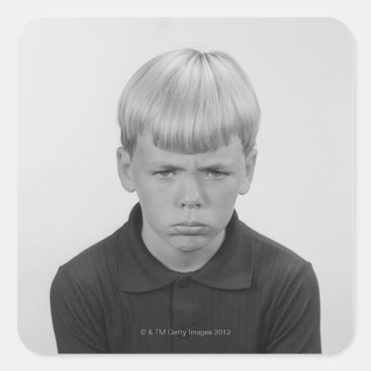 Boy Facial Expressions Quadratischer Aufkleber (Vorderseite)