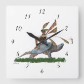 Boy Fairy reitet auf der Turtelmauer-Uhr Quadratische Wanduhr (Vorderseite)