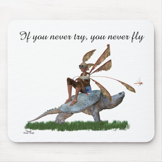 Boy Fairy reitet auf der Turtle Mousepad (Vorne)