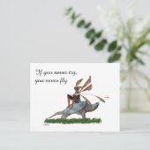 Boy Fairy reitet auf Schildkrötenpostkarte Postkarte (Stehend Vorderseite)