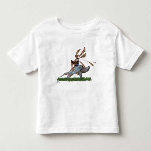 Boy Fairy reitet auf Turtle Kleinkind T - Shirt (Vorderseite)
