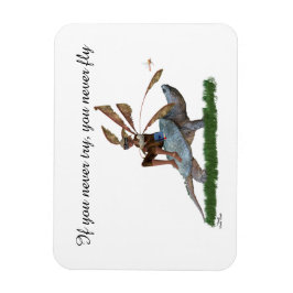 Boy Fairy Riding auf Schildkröten-Foto-Magnet Magnet