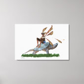 Boy Fairy Riding auf Schildkrötengestreiften Canva Leinwanddruck (Vorderseite)