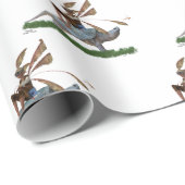 Boy Fairy Riding auf Schildkrötenpapier Geschenkpapier (Rolleneckpunkt)