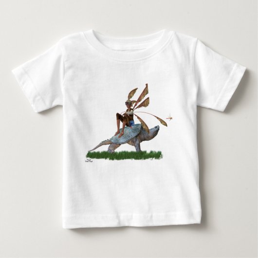 Boy Fairy Riding auf Turtle Baby Boy T - Shirt (Vorderseite)