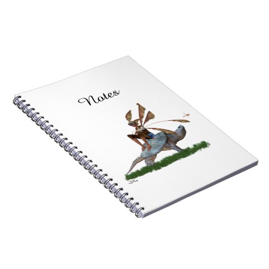 Boy Fairy Riding on Turtle Spiral Foto Notebook Notizblock (Rechte Seite)