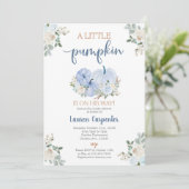 Boy Fall Baby Dusche Kürbis Einladung (Stehend Vorderseite)