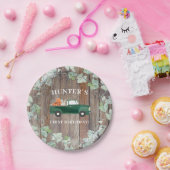 Boy Fall Birthday Green Truck und Pumpkins Pappteller (Party)