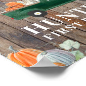 Boy Fall Birthday Green Truck und Pumpkins Willkom Poster (Ecke)