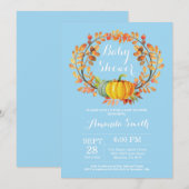 Boy Fall Pumpkin Baby Shower Einladungskarte Einladung (Vorne/Hinten)