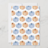 Boy Fall Rustic Bow Pumpkin Baby Dusche Einladung (Rückseite)