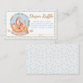 Boy Fall Winter Woodland Fox Diaper Raffelkarten Begleitkarte (Vorne/Hinten)