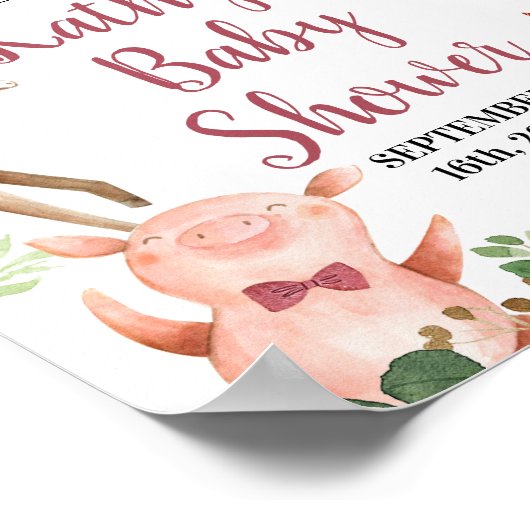 Boy Farm Animals Barnyard Welcome Poster (Ecke)