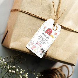 Boy Farm Animals Red Barnyard Geburtstagsgeschenke Geschenkanhänger