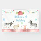 Boy Farm Barnyard Geburtstag Banner (Horizontal)