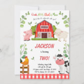 Boy Farm Birthday Party Einladung (Vorderseite)