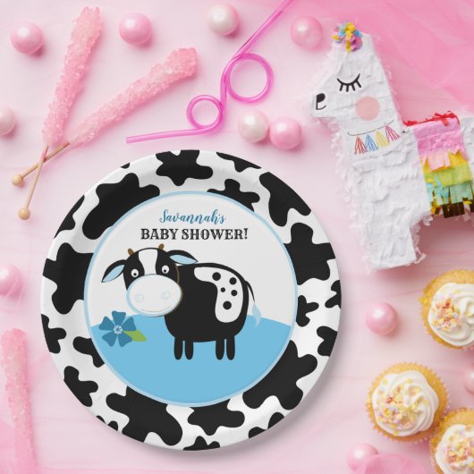 Boy Farm Cow Babydusche Teller (Party)