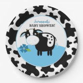 Boy Farm Cow Babydusche Teller (Vorderseite)