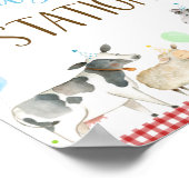 Boy Farm Grazing Station Birthday Sign Poster (Ecke)