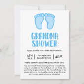 Boy Feet erste Grandma Baby Dusche Einladung (Vorderseite)