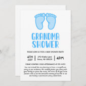 Boy Feet erste Grandma Baby Dusche Einladung (Vorne/Hinten)