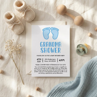 Boy Feet erste Grandma Baby Dusche Einladung